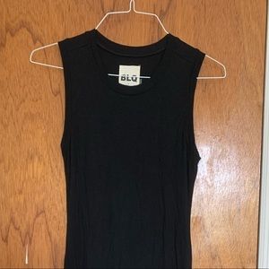 Black Jersey knit midi dress